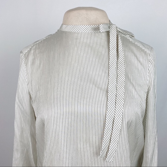 Salvatore Ferragamo Striped Bow Silk Shirt - Picture 2 of 8
